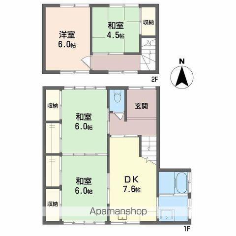 高松琴平電鉄志度線 春日川駅 徒歩6分 2階建 築44年(4DK)の間取り写真