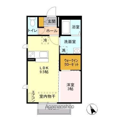 アンシャンテ東方(1LDK/2階)の間取り写真