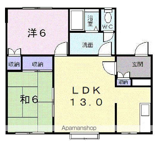 共栄ハイツ(2LDK/2階)の間取り写真