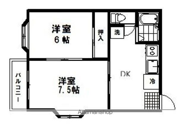 アメニティタウンA(2DK/1階)の間取り写真