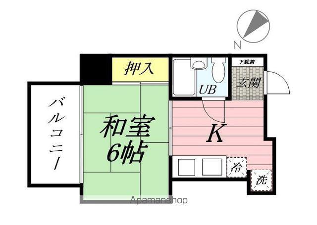 生麦栗山ハイツ(1K/11階)の間取り写真