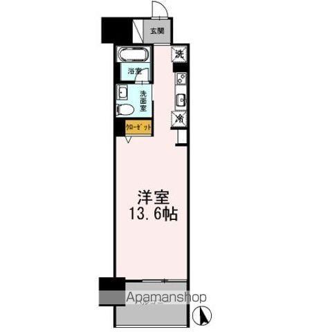 カスタリア伏見(ワンルーム/7階)の間取り写真