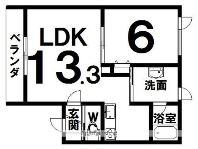 LEVANTEⅡ(1LDK/1階)の間取り写真
