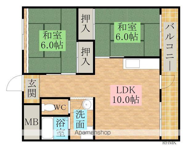 ライフパートⅢ(2LDK/3階)の間取り写真