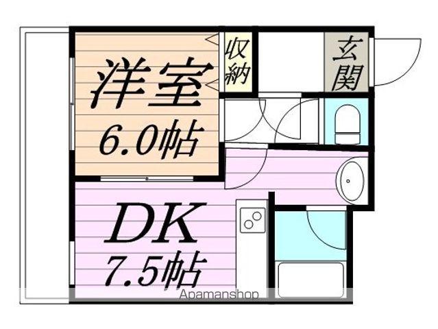 ヒルサイド国見(1DK/1階)の間取り写真