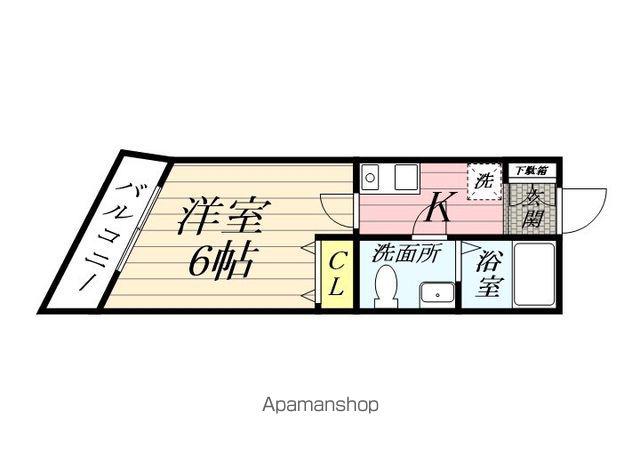 モダンルイーズ鶴見(1K/1階)の間取り写真