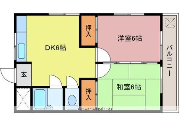 本宮ハイツ(2DK/3階)の間取り写真