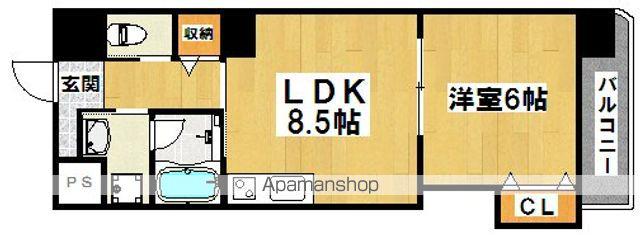 住吉橋ポルト(1LDK/9階)の間取り写真