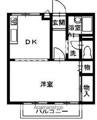 パナハイム松本(1DK/1階)の間取り写真