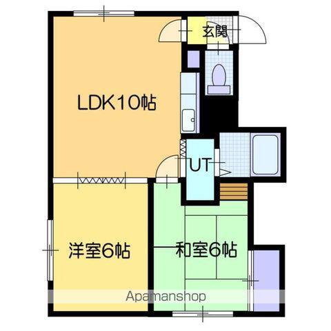 レジデンスヒルトップ2(2LDK/2階)の間取り写真