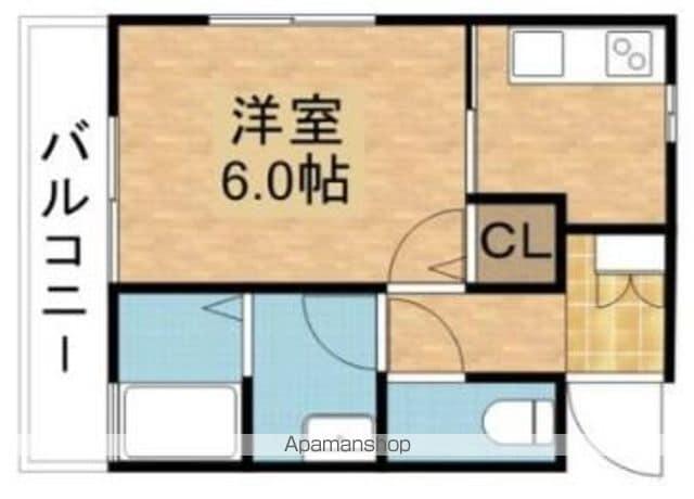 ドリームK(1K/2階)の間取り写真