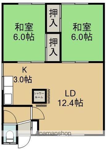 高台荘(2LDK/1階)の間取り写真