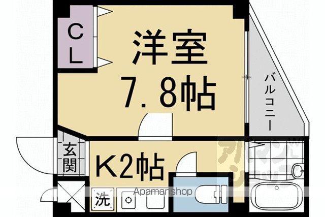 スペシャリー丸太町(1K/4階)の間取り写真