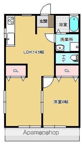 コーポクリスタルⅡ(1LDK/2階)の間取り写真