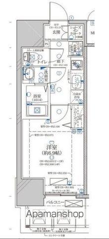 ディアレイシャス浅間町III(1K/4階)の間取り写真
