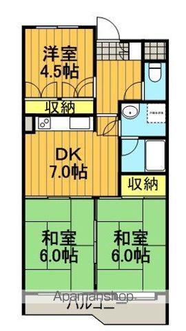 ヴィラ・クレドール(3DK/3階)の間取り写真