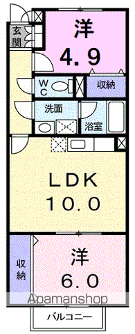 ソレイユ(2LDK/1階)の間取り写真
