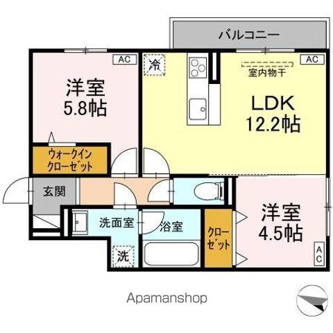 DーRESIDENCE明神(2LDK/3階)の間取り写真