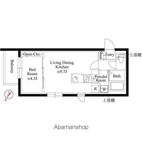 CASA PIAZZA 杉並和田(1LDK/1階)の間取り写真