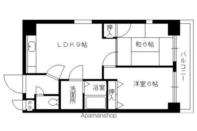 VIENTO深草(2LDK/3階)の間取り写真