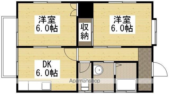 グレースアベニューA(2DK/2階)の間取り写真