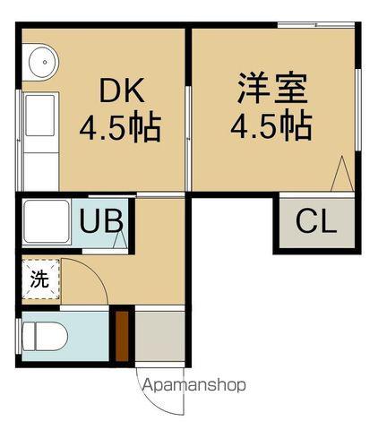 コーポやまにⅢ(1DK/1階)の間取り写真