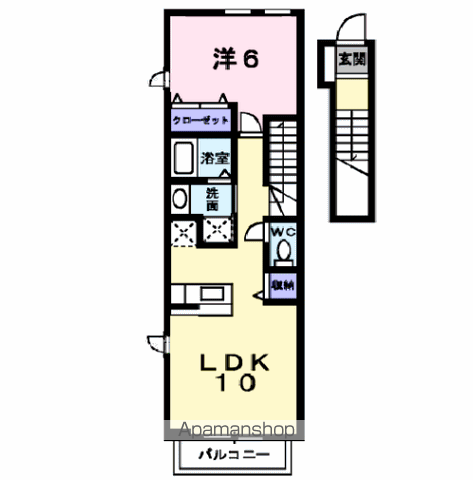 プティ・ボヌール(1LDK/2階)の間取り写真