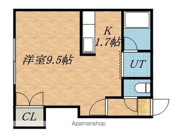 シャレー弐番館(1K/1階)の間取り写真