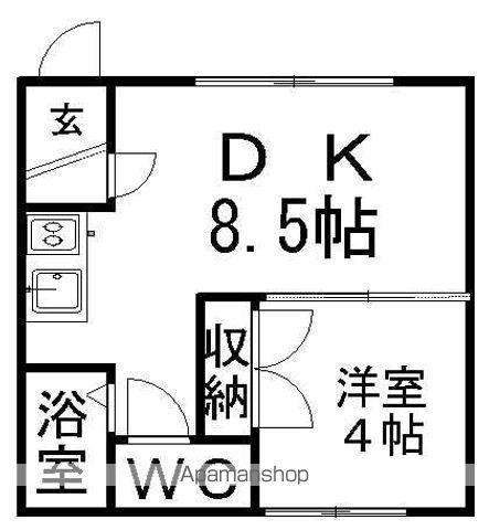 イデア21(1DK/4階)の間取り写真