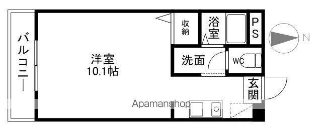 フィネス宮川(1K/2階)の間取り写真