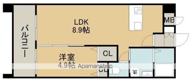 S-FORT平成けやき通(1LDK/6階)の間取り写真