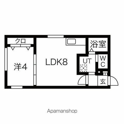 ラフィーネ医大前(1LDK/4階)の間取り写真