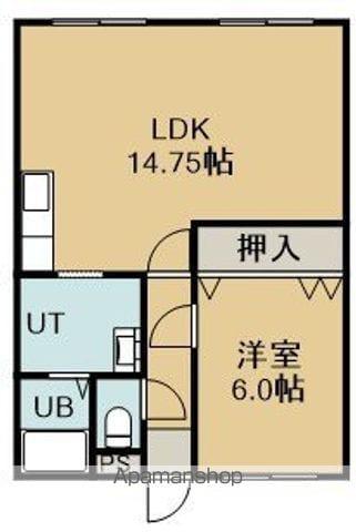 ピアパレス湯浜(1LDK/2階)の間取り写真