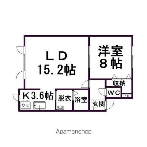 グリーン・パル3(1LDK/2階)の間取り写真
