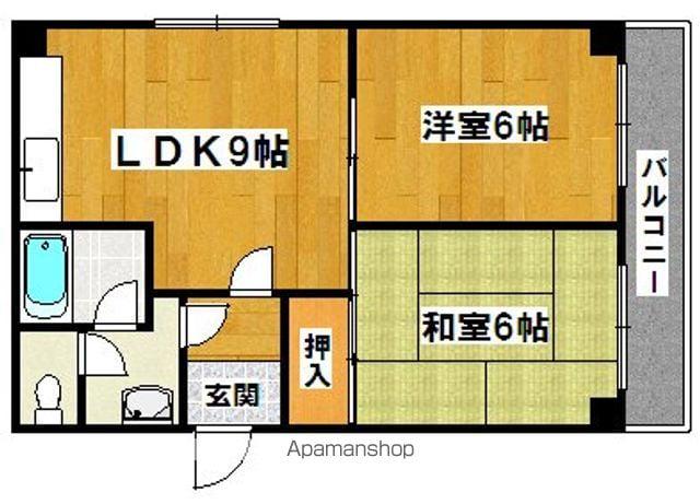 エクセレント我堂(2DK/1階)の間取り写真