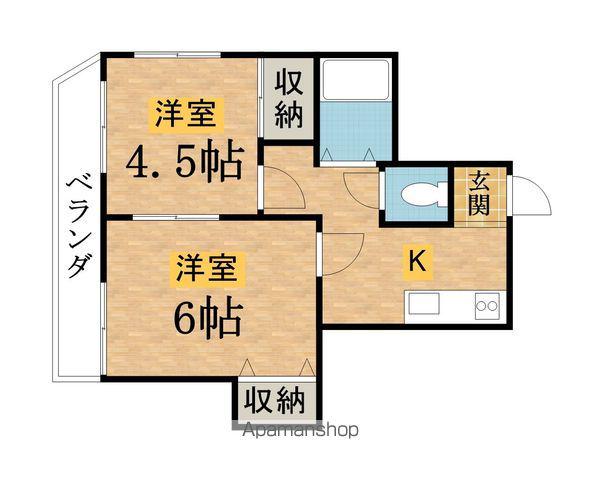 ハイツモリヤ(2K/3階)の間取り写真