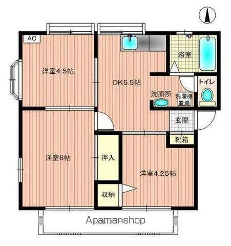 サンライズ太田(3DK/2階)の間取り写真