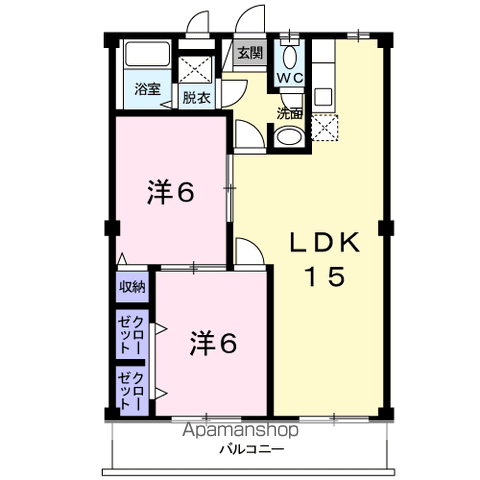 エトワール・ド・デコ(2LDK/2階)の間取り写真