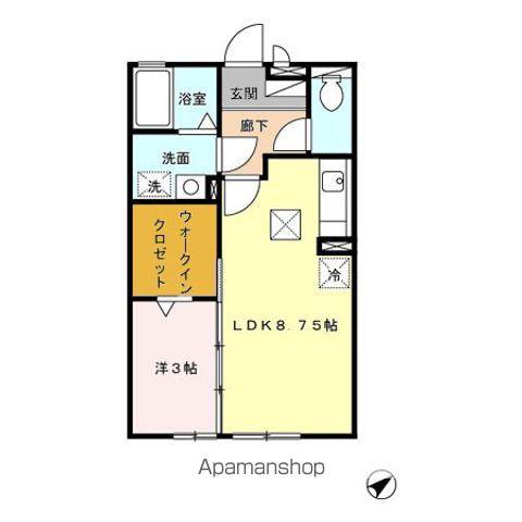 メゾンミューA棟(1LDK/1階)の間取り写真