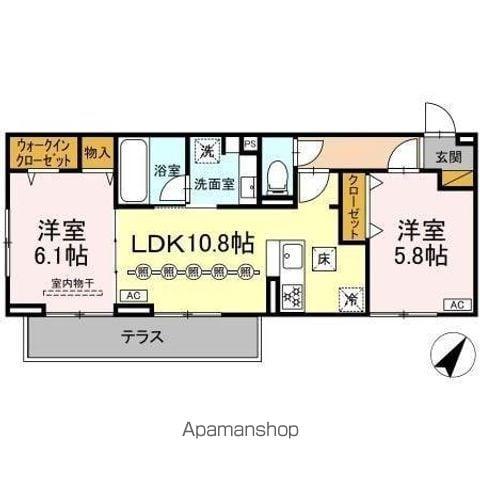 プラヴール(2LDK/1階)の間取り写真