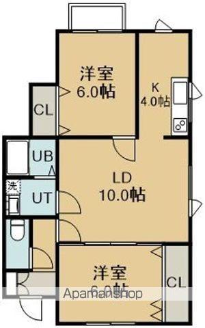 コスモレジデンス裕(2LDK/2階)の間取り写真