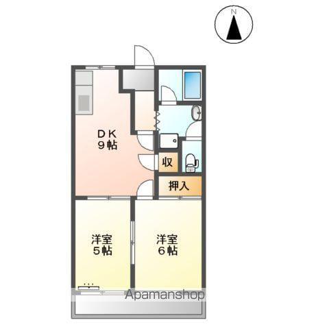 サンシャイン富士ヶ丘(2DK/1階)の間取り写真