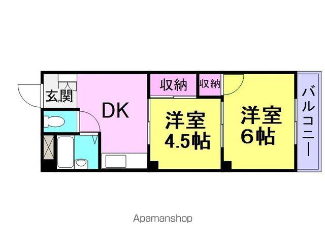 ノース大庄(2DK/3階)の間取り写真