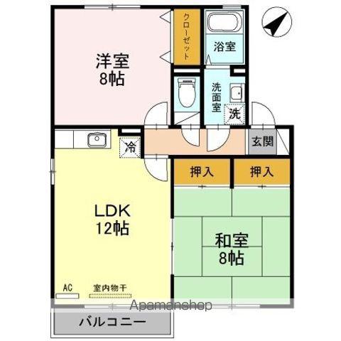 エクセルハイムⅡ(2LDK/2階)の間取り写真