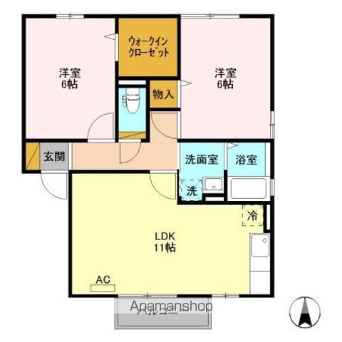 ファミィール C(2LDK/2階)の間取り写真