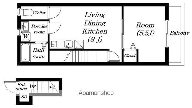 ラトゥール近江八幡(1LDK/2階)の間取り写真