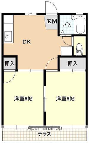 グリーンヒル(2DK/1階)の間取り写真