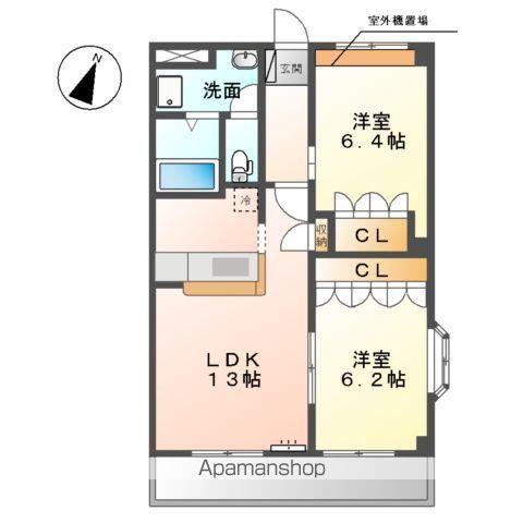 エンジョイライフ(2LDK/2階)の間取り写真