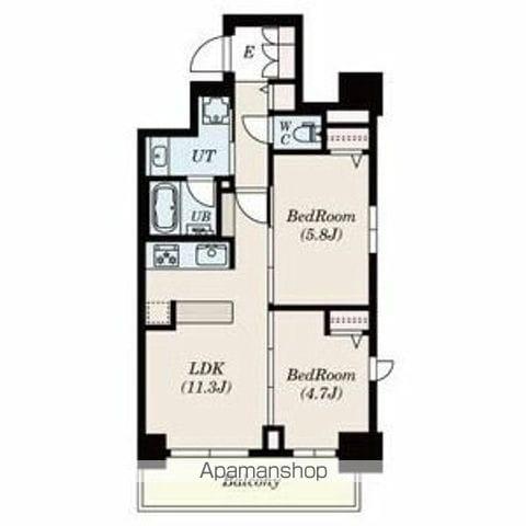 S-RESIDENCE葵Ⅱ(2LDK/5階)の間取り写真