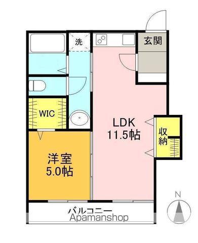 クイール加納(1LDK/5階)の間取り写真